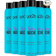 got2b Schwarzkopf Dry Shampoo Extra Volume (6 x 200 ml), Dry Shampoo with Instant Fresh Effect & Volume Boost, Dry Shampoo without Residue, with up to 48 Hours of Fragrance