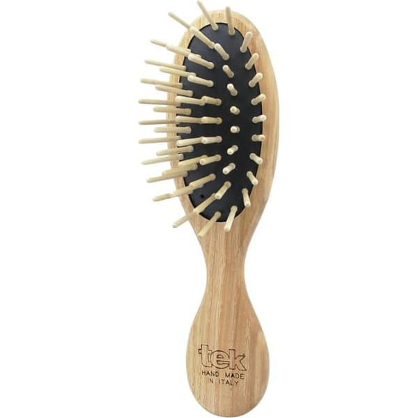 Tek small ash wood oval hair brush - Handmade in Italy