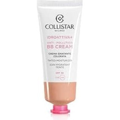CCollistar Idroattiva+, BB Cream Viso Antipollution, 100H Moisture, SPF 30, Imperceptible Texture, for All Skin Types, Even Sensitive, No. 2 Medium, 50 ml