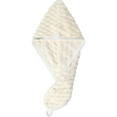 PERIZIA Verdicktes Korallen-Fleece-Haartrocknungskappe, saugfähiges Handtuch für Damen, Handtuch zum Wickeln (Beige)