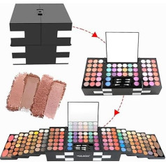 PhantomSky 148 Colours Eyeshadow Palette Makeup Contouring Kit Combination with Eyebrow Powder, Lipgloss, Blusher, Press Powder and Concealer - Perfect for Professional and Daily Use