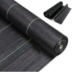 jxgzyy Weed Control Fabric, 2 x 100m Weed Control Membrane Anti Weed Control Fabric Ground Cover Heavy Duty Weed Surpressing Fabric Membrane for Patios Garden Landscape 2x100m