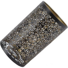 Lampshade Lampshade Hollow Carving Metal Cylindrical Circle Pattern E27 E26 Removable Decorative Bedside Table Lamp Shade