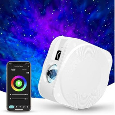 PANAMALAR Smart Starry Sky Projector, WiFi LED Projector Galaxy Starlight Children with Voice Control by Alexa/Timer, Night Light Gift for Children Party Christmas (SK23-White)