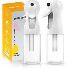 AMOMELA 200ml Continuous Spray Bottle for Hair, Ultra Fine Refillable Water Mist for Hair Styling, Planting, Cleaning, Salon, Mist and Skin Care, 200ml Clear