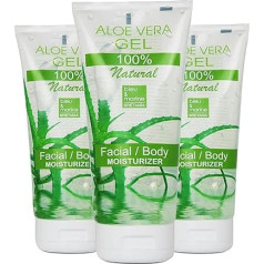 bleumarine Bretania Aloe Vera Gel 3 x 200 ml Intensive Skin & Hair Moisturiser Soothing Cooling Effect 100% Natural Algae Extract 200 ml Pack of 3