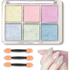Chrom-Nagelpulver, 1 Packung, 6 Farben, Meerjungfrau-Neon-Nagelkunst, Pigmentpulver, Nagel-Glitzer-Pulver, Set zum Selbermachen, Nageldekoration