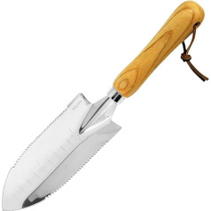 Small Hand Shovel, Garden Trowel, Ergonomic Wood Grain Handle, Stainless Steel Hand Trowel, Professional Garden Tool for Planting, Transplanting, Weeding, Moving and Smoothing Soil