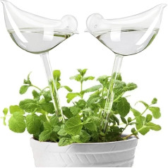 KiKiHome REUUY Self Watering Globes for Plants, Plant Watering Bulbs with Clear Glass Shape Design, Automatic Watering Device for Indoor and Outdoor Plants, 2 Birds