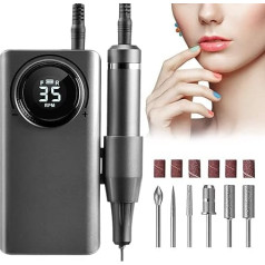 Electric Nail Cutter for Gel Nails 35000 rpm Electric Nail File Professional Cutter for Gel Nails LED Display USB Charging Portable Electric Manicure Set for Gel Nails Acrylic Nails DIY Nail Art