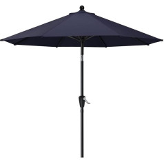 MasterCanopy 230 cm Parasol Patio Umbrella Garden Umbrella Patio Umbrella Table Umbrella Martk Umbrella 8 Ribs Navy Blue