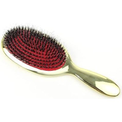 VinBee Large Paddle Brush Organic Hair Brush without Pulling for Women, Men & Children - Detangling Brush Also for Curls & Long Hair - Unique Professional Detangler Massage Hair Brush (Gold)