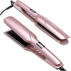 LANDOT Straightener Wide Professional Hair Straightener Straight Iron: Ceramic Straightener for Thick Frizzy Curly and Very Long Hair - Smooths and Creates Waves in Half the Time