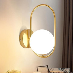 ZMH Wall Light Indoor Wall Lamp Modern - Gold Glass G9 Metal Design Wall Lighting Bathroom Vintage Creative Bed Lamp for Living Room Bedroom Hallway Children's Room - Bulb Not Included