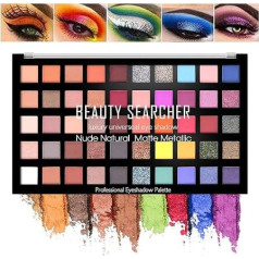 50 Colour Eyeshadow Palette, Highly Pigmented Shimmer Matte Glitter Eyeshadow Makeup Palette Long Lasting Waterproof Neutral Metallic Eyeshadow Palette