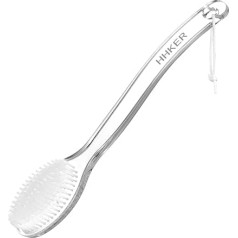 BOROWN Comfortable Shower Brush with Long Handle, Soft Nylon Body Brush, Gentle Exfoliation and Improved Skin Health, Suitable for Men and Women (Transparent Handle)