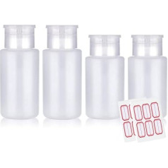 FITDON Empty Lockable Pump Dispenser for Acetone, Alcohol, Nail Polish Remover and Makeup Remover, 4 Pieces