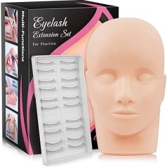 Beauty7 Head Doll for Cosmetic Practice Silicone Eyelash Extension Practice with Eyelash Extensions