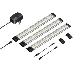 parlat Siris LED Under-Unit Light, Flat, Each 30 cm, Each 370 lm, White, Set of 3