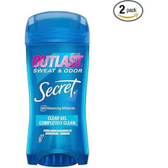 Secret Outlast Antiperspirant and Deodorant Clear Gel, Completely Clean - 2.6 oz, 2 of Each