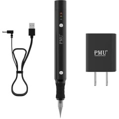 PMU K6 Tattoo Pen Machine Semi-Permanent Eyebrow Eyeliner Lips with Needles and Tubes Tips (Black)