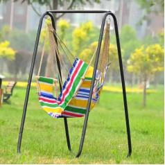 A Molded Heavy Duty Hammock Swing Stand for Indoor Outdoor Porch Bedroom Black