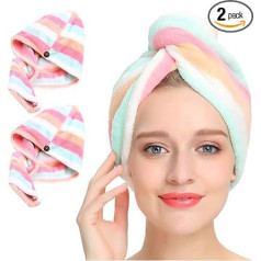 AuroTrends Microfibre Turban, Hair Towel, Pack of 2