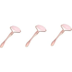 FRCOLOR Pack of 3 Metal Mask Sticks, Anti-Ageing Massager, Muscle Roller, Slimming Face Roller, Face Massage Roller, Narrow Face Jade Mask Spoon