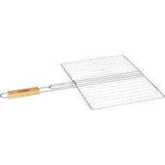 AC-Déco 30 x 40 cm Rectangular Double Barbecue, Chrome Metal