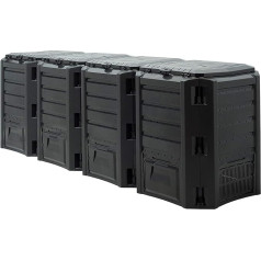 DeTec Composter | Quick Composter | Garden Composter | Made of Plastic | PVC | 380 Litres 800 Litres 1200 Litres 1600 Litres | Garden Black (1600 Litres)