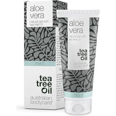 100% Vegan Aloe Vera Gel 100 ml | Aloe Vera After Sun Balm | Natural Aloe Vera, Tea Tree Oil and Mint | Cooling and Moisturising Against Itching, Sunburn and Scars | Australian Bodycare
