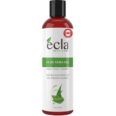 Ecla Skin Care (240 ml) Aloe Vera Gel 100% Organic, Body & Hair, Cold Pressed Aloe Vera Juice, Soothing Organic Aloe Vera Gel, Alcohol-Free