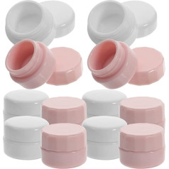 Beaupretty 12 Pieces Travel Container Sets PP Cream Jars Small Plastic Refillable Box Cosmetic Empty Jar Portable Makeup Container with Lid, 3g