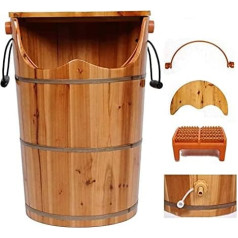 KAJDJDP Wooden Barrel Foot Bath, Household Gift, Wooden Foot Bath Bucket, Bucket, Foot Bathtub for Soaking Feet, Massager, Foot Tub, Wooden Foot Tub, Bucket, Durable Foot Pool with Lid for