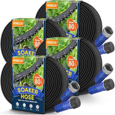 Winisok Thickened Flat Garden Hose 60M Heavy Duty Double Layer Drip Hose 80% Water Saving Flexible Leak Proof Kink Free Watering Hose for Garden Beds Lawn