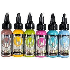 Viking Ink Kit 6 and Pastel Tattoo Ink, 30 ml