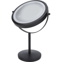 Verdant Touch Double Sided Makeup Mirror LED Makeup Mirror 8 Inch Double Sided 3X Magnification Touch Switch 360 Degree Rotation Black