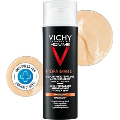 Vichy Homme Hydra Mag C+ Facial Care, Invigorating Moisturiser for Men, to Reduce and Prevent First Fatigue, for Face and Eye Area, 50 ml