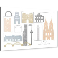 artboxONE Alu-Print 120x80 cm Cologne Skyline Earth von Künstler GREENGREENDREAMS