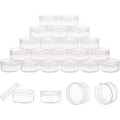 10g Cosmetic Containers, 40 Pieces BPA Free Sample Containers with Lids, Round Clear Plastic Sample Jars for Makeup, Lotion, Eyeshadow, Powder and Lip Balm