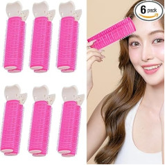 Lockenwickler mit Clips, haarfreundliche Lockenwickler, Clips, waschbar, langlebig, sofortige Lockenwickler, Clips, Lockenwickler für Mädchen und Frauen, 6 Stück