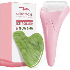 Albatross Health Ice Roller & Gua Sha Set, Skin Care for Face Wrinkles and Swelling, Self Face Massage Tools