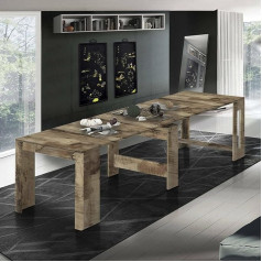 Dmora - Martino Extendable Console for up to 12 Seats, Table with Extension Brackets, 100% Made in Italy, 51/300 x 90 x 77 cm, Maple,