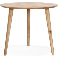 Moebel-Eins ASCON Round Dining Table Solid Wood Wild Oak 90 cm