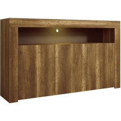 Mb Muebles Bonitos Modern Sideboard, Width 155 x Height 91.5 x Depth 37 cm, Matte Melamine, Colour Oak Baroque, Living Room TV Lowboard, Model Aker