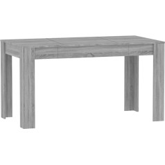 Vidaxl Dining Table Grey Sonoma 140 x 74.5 x 76 cm Wood Material