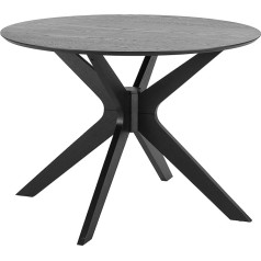 Ac Design Furniture Dion Round Dining Table for 4 People, Black, Wooden Kitchen Table for Small Kitchen, Dining Room Furniture, Diameter 105 x Height 75 cm, 1 Piece, 17.9