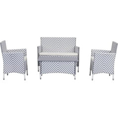 Safavieh EUP2508H Mendoza Outdoor Dining Set - Grey/White (4-Piece)