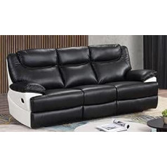 Mapo Möbel 3581-3-SW Full Leather Recliner Chair TV Chair