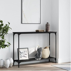 Cinderful Console Table, Black, 101 x 30.5 x 75 cm, Wood Material, Chic Console Table with Ample Storage Space and Adjustable Legs, Perfect for Hallway and Living Room, Living Room Tables
